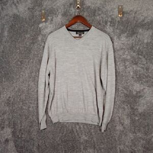 Garret Scott Extra Fine Merino Wool V Neck Long Sleeve Mens Large